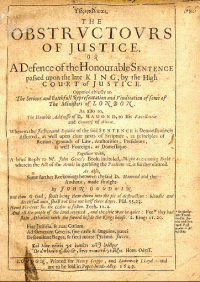 John Goodwin: Hubristodikai, The Obstructours of Justice (1649)