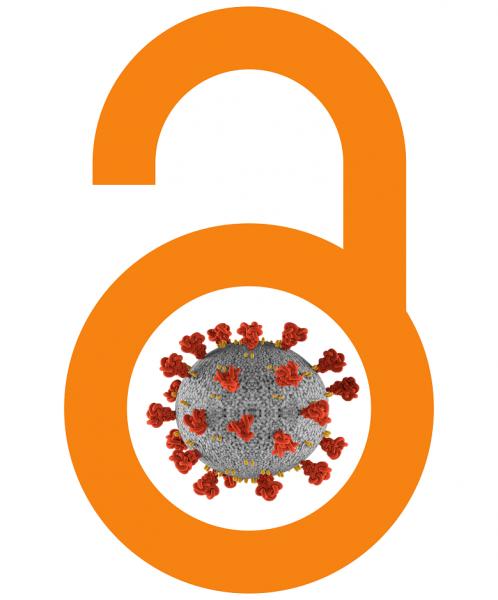 Open Access icon with COVID symbol inserted