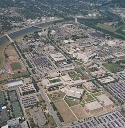 Aerial of IUPUI Looking NW, 1998.   UA24-002615n